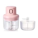 WONCHIEF 2-in-1 Electric Food Chopper with Dual Blades & Bowls | USB Rechargeable Mini Kitchen Processor for Garlic, Vegetables, Fruits | Portable Masher for Indoor/Outdoor Cooking (250ml+100ml)