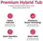 Frigidaire 24 in. Top Control Built-in Tall Tub Dishwasher in Stainless Steel with 5-Cycles 49dBA and Hybrid Tub FDHP4336AS