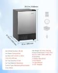 VEVOR 15" W Under Counter Ice Maker, 15 LBS/Day Crescent Ice Maker Built-in with 11LBS Storage Bin & Reversible Door, Freestanding Ice-Making Machine for Commercial Home Kitchens - No Drain Required