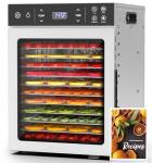 HOPERAN Food Dehydrator - 12 Stainless Steel Trays Dehydrators, 800W Electric Dehydrator Machine with 4 Presets, Digital Timer & Temperature Control for Herb, Dog Treats,Meats & Veggies (12 Trays)