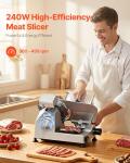 VEVOR 10" Commercial Meat Slicer, 240W Electric Deli Food Slicer with Carbon Steel Blade, Built-In Sharpener & 0-0.47" Adjustable Thickness for Frozen Meat, Ham, Baguett, Steak, UL Approved