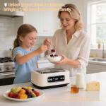 Yogurt Maker with, Real-Time Countdown, Temp & Timer Control (1-99h),Temp Control 21°C-48°C, 1.6L Stainless Steel Inner Pot + 9 Dishwasher-Safe Jars – Effortless Homemade Greek & Probiotic Yogurt