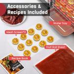 HOPERAN Food Dehydrator - 12 Stainless Steel Trays Dehydrators, 800W Electric Dehydrator Machine with 4 Presets, Digital Timer & Temperature Control for Herb, Dog Treats,Meats & Veggies (12 Trays)