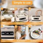 Yogurt Maker with, Real-Time Countdown, Temp & Timer Control (1-99h),Temp Control 21°C-48°C, 1.6L Stainless Steel Inner Pot + 9 Dishwasher-Safe Jars – Effortless Homemade Greek & Probiotic Yogurt