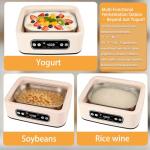 Yogurt Maker with, Real-Time Countdown, Temp & Timer Control (1-99h),Temp Control 21°C-48°C, 1.6L Stainless Steel Inner Pot + 9 Dishwasher-Safe Jars – Effortless Homemade Greek & Probiotic Yogurt