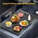 Food Warming Mat with 3-Zone Heating Mode, Redagod Electric Warming Tray with 9 Temperature & 8 Timer Settings, Hook and Roll Up Storage, Portable Countertop Food Heating Mat for Home Daily Use, Gray