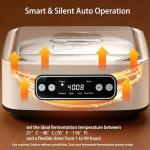 Yogurt Maker with, Real-Time Countdown, Temp & Timer Control (1-99h),Temp Control 21°C-48°C, 1.6L Stainless Steel Inner Pot + 9 Dishwasher-Safe Jars – Effortless Homemade Greek & Probiotic Yogurt