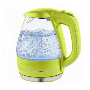 OVENTE Electric Kettle, 1.5L Borosilicate Glass Countertop Water Heater and Boiler for Coffee or Tea, BPA-Free, Auto Shut-Off,  Boil-Dry Protection, Removable and Washable Spout Filter, Green KG83G