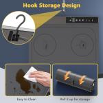 Food Warming Mat with 3-Zone Heating Mode, Redagod Electric Warming Tray with 9 Temperature & 8 Timer Settings, Hook and Roll Up Storage, Portable Countertop Food Heating Mat for Home Daily Use, Gray