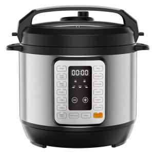 NEWBULIG 16-in-1 Electric Pressure Cooker, 8QT Multi Cooker with 12 Presets, Slow Cook Rice Steamer Sauté Soup Meat Stew Canning Yogurt Maker, Ceramic Inner Pot & Recipe Book Included, Silver