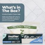 Matter Compostable Gallon Freezer Bags for Food Storage, Eco-Friendly, Resealable, Food Storage Bags, 30 Count