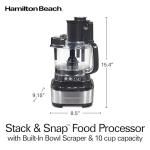 Hamilton Beach Stack & Snap Food Processor with Bowl Scraper, 10 Cup Capacity, Black, (Renewed) R70822