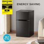 COWSAR 3.2 Cu.Ft Fridge with Freezer, Double Door Compact Fridge for Bedroom, Adjustable Thermostat, Energy-efficient Low Noise Small Refrigerator For Dorm, Office, Bar, RV, Bedroom,Commercial