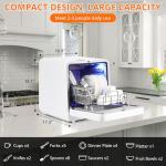 Smart Compact Dishwasher with 6 Wash Cycles & Dual Fill Technology, Countertop Portable for Modern Apartments, Dorms, and Boats – No Installation, Space-Saving Design with Self-Priming Mode