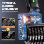 Electric Grill Brush for Outdoor, Electric Grill Cleaner with 2 Heads, 3-Speed & Angle Adjust Cordless BBQ Grill Brush, 150Mins Runtime Grill Cleaning Brush for Outdoor Barbecue Grates