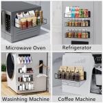 Magnetic Shelves for Washing Machine & Fridge Utentils Rack 5 Pack- Metal Heavy Duty Magnetic Shelf Magnetic Laundry Organizer with Hooks and Towel Holder for Magnetic Laundry Room Storage (Black)