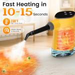 Steam Cleaner, Adjustable Handheld Steam Cleaner for Home, 10s Fast Heat-Up & 450mL Tank, Multi-Surface Portable Steamer for Cleaning Floor/Grout/Car/Kitchen & Bathroom Yellow