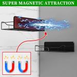 Magnetic Shelves for Washing Machine & Fridge Utentils Rack 5 Pack- Metal Heavy Duty Magnetic Shelf Magnetic Laundry Organizer with Hooks and Towel Holder for Magnetic Laundry Room Storage (Black)