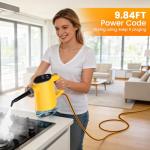 Steam Cleaner, Adjustable Handheld Steam Cleaner for Home, 10s Fast Heat-Up & 450mL Tank, Multi-Surface Portable Steamer for Cleaning Floor/Grout/Car/Kitchen & Bathroom Yellow