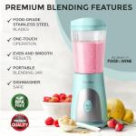 Mueller Heavy-Duty Personal Blender for Shakes and Smoothies with a 15 Oz Travel Cup and Lid, Juices, Baby Food, Portable Blender & Food Processor, Turquoise