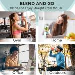 Mueller Heavy-Duty Personal Blender for Shakes and Smoothies with a 15 Oz Travel Cup and Lid, Juices, Baby Food, Portable Blender & Food Processor, Turquoise