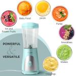 Mueller Heavy-Duty Personal Blender for Shakes and Smoothies with a 15 Oz Travel Cup and Lid, Juices, Baby Food, Portable Blender & Food Processor, Turquoise
