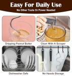 Natural Peanut Butter Stirrer, 7.2 Inch Stainless Steel Peanut Butter Mixer Tool for Mason Jars, Manual Churner & Jam Stirring Tool in Kitchen