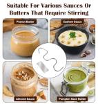 Natural Peanut Butter Stirrer, 7.2 Inch Stainless Steel Peanut Butter Mixer Tool for Mason Jars, Manual Churner & Jam Stirring Tool in Kitchen