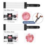 Manual Meat Slicer for Fresh Raw Meat (with Steady Grip), Meal Prep, Adjustable Thickness 2mm or 4mm, 17 Blades get 18 Meat Slices, Meat Cleavers can be Sliced, Striped, Diced -Black