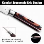 iutgin Steak Knives Set of 4, 4.5 Inch Serrated Razor-Sharp Durable Steak Knife, Japanese Stainless Steel Steak Knives Set with Ergonomic Wood Handle and Gift Box