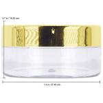 Beauticom 10g/10ml (0.35 Fl Oz) Round Clear Jars with Round Top Lids for Creams, Lotions, Make Up, Powders, Glitters, and more... (Color: Metallic Gold Lid, Quantity: 40 Pieces)