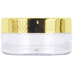 Beauticom 10g/10ml (0.35 Fl Oz) Round Clear Jars with Round Top Lids for Creams, Lotions, Make Up, Powders, Glitters, and more... (Color: Metallic Gold Lid, Quantity: 40 Pieces)