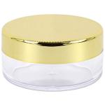 Beauticom 10g/10ml (0.35 Fl Oz) Round Clear Jars with Round Top Lids for Creams, Lotions, Make Up, Powders, Glitters, and more... (Color: Metallic Gold Lid, Quantity: 40 Pieces)