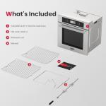 GASLAND 24 Inch Electric Wall Oven, ETL Certified 2.6 Cu.ft Built-in Single Wall Oven, 12 Cooking Functions, 3D Heating, Convection Oven with Rotisserie, Touch Control, Safety Lock, Stainless Steel