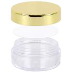 Beauticom 10g/10ml (0.35 Fl Oz) Round Clear Jars with Round Top Lids for Creams, Lotions, Make Up, Powders, Glitters, and more... (Color: Metallic Gold Lid, Quantity: 40 Pieces)