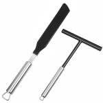 2Pcs Crepe Pan Maker Batter Spreader Spatula, Crepe Spreader and Spatula Set, Stainless Steel Crepe Spreader Tool, Cake Turner Kitchen Utensils With Hanging Hole