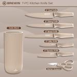 Knife Set, Brewin Kitchen Knife Set, Knives Set for Kitchen, Universal Knife Block, Utility Knife Block Set, New Home Essentials, Apartment Essentials, Dishwasher Safe