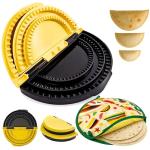 3-in-1 Tortilla Sealer & Crimper with 12” Tortilla Warmer Pouch – Adjustable 6”, 8”, 10” Wrap Press for Tacos, Burritos, Quesadillas, Empanadas – Heat-Resistant, Leak-Proof, Dishwasher Safe