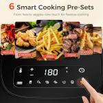 OSTBA 4.5QT Air Fryer with Tempered Glass LED Touch Screen, 6 Presets One-Touch Cooking, Adjustable Temp & Time, Dishwasher Safe Nonstick Basket, Oil-Free Healthy Cooking, 1–4 People