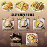 3-in-1 Tortilla Sealer & Crimper with 12” Tortilla Warmer Pouch – Adjustable 6”, 8”, 10” Wrap Press for Tacos, Burritos, Quesadillas, Empanadas – Heat-Resistant, Leak-Proof, Dishwasher Safe