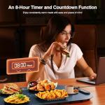 Warming Mat for Food, Voriah Electric Warming Tray with 99H Timer & 8 Temperature Settings, Foldable Food Warmer with °C/°F Switch, Keeps Food Warm at Buffets, Sabbath, Family Gatherings（Navy Blue）