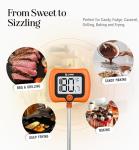 Digital Candy Thermometer with Pot Clip, 10" Long Stainless Steel Probe, Instant Read Kitchen Thermometer for Cooking, Baking, and Candy Making