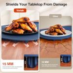 Warming Mat for Food, Voriah Electric Warming Tray with 99H Timer & 8 Temperature Settings, Foldable Food Warmer with °C/°F Switch, Keeps Food Warm at Buffets, Sabbath, Family Gatherings（Navy Blue）