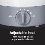 Proctor Silex 32oz Adjustable Temperature Hot Pot, Electric Kettle for Tea, Boiling Water, Cooking Ramen, Noodles and Soup, PFAS-Free Nonstick Coating, White (48507MN)