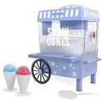 Nostalgia Snow Cone Shaved Ice Machine - Retro Table-Top Slushie Machine Makes 20 ICY Treats - Includes 2 Reusable Plastic Cups & Ice Scoop - Vintage Blue