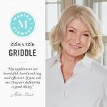 Martha Stewart 12” x 22” Electric Griddle, XL Ceramic Nonstick Flat Top Cooking Surface, Adjustable Temperature Dial, Drip Tray, Dishwasher Safe, 1500W Fast Even Heating, Pancakes & Eggs, Linen White