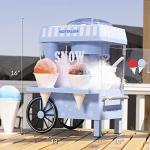Nostalgia Snow Cone Shaved Ice Machine - Retro Table-Top Slushie Machine Makes 20 ICY Treats - Includes 2 Reusable Plastic Cups & Ice Scoop - Vintage Blue