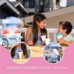 Nostalgia Snow Cone Shaved Ice Machine - Retro Table-Top Slushie Machine Makes 20 ICY Treats - Includes 2 Reusable Plastic Cups & Ice Scoop - Vintage Blue