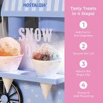 Nostalgia Snow Cone Shaved Ice Machine - Retro Table-Top Slushie Machine Makes 20 ICY Treats - Includes 2 Reusable Plastic Cups & Ice Scoop - Vintage Blue