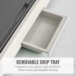 Martha Stewart 12” x 22” Electric Griddle, XL Ceramic Nonstick Flat Top Cooking Surface, Adjustable Temperature Dial, Drip Tray, Dishwasher Safe, 1500W Fast Even Heating, Pancakes & Eggs, Linen White